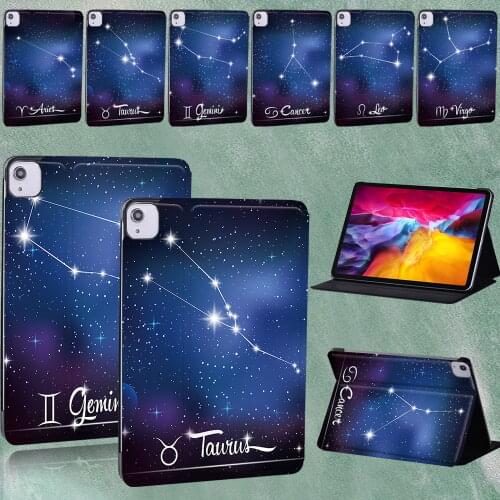 Tablet Case for Apple IPad Air 4 2020 10.9" A2072 A2316 A2324 A2325 Constellation Series Pattern PU Leather Stand Folio Cover
