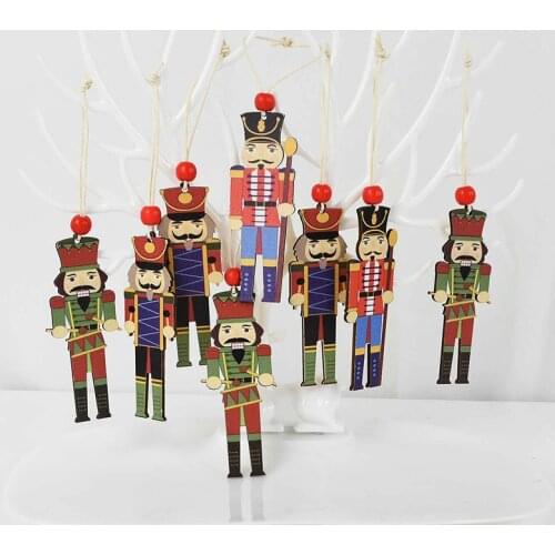 9pcs/set Christmas Ornament Wooden Pendants Xmas Tree Hanging Decorations for Home New Year Xmas Navidad Noel Natal Kids Gifts