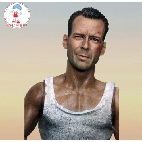 1/6 Scale Bruce Willis Head Sculpt Hurted Version for John Mcclane Die Hard 12 Inches Male Action Figure