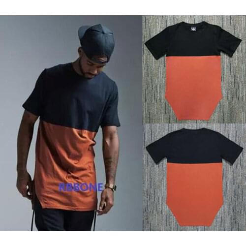 Kanyern Elongated Oversized Extended T Shirt Hip Hop Swag Streetwear Hipster T Shirts shorts Kanye West T shirt Men' streetwear