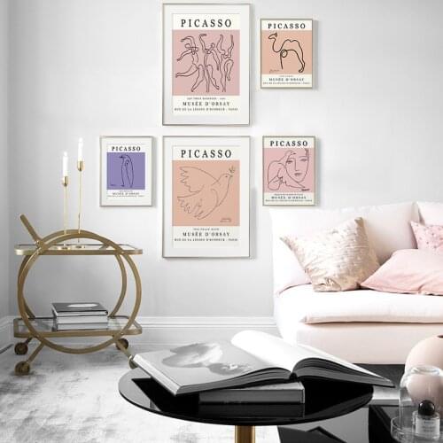 Picasso The Peace Dove Line Drawing Classic Art Poster and Print Canvas Painting Wall Pictures for Living Room Modern Home Decor