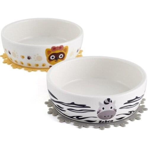 Dog Feeders Bowl Cartoon Pattarn for Skidproof Ceramics Single Mouth Dog Bowl High Grade Antiskid Pet Supplies Dog Accessories