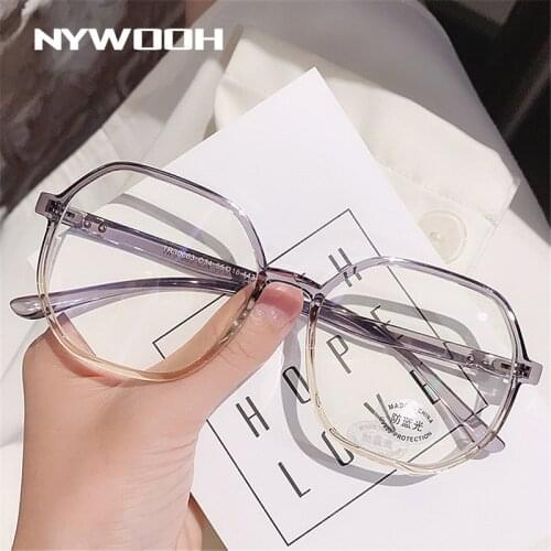 NYWOOH Retro Round Glasses Frame Women Men Computer Anti Blue Light Eyeglasses Frames Myopia Optical Spectacles Eyewear