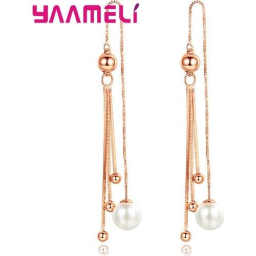 Qualified 925 Silver Earring for OL Ladies 5 Design Star Round Square Long Tassel Beads Pendientes Jewelry High End Handmade