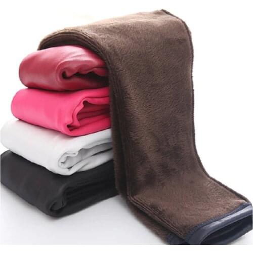 BIG SALE Girl Pu Leather Winter Legging Baby Kid Children Warm Fleece Trousers 3-10 Years