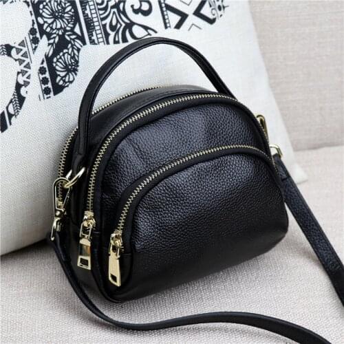 2021 Fashion NEW Genuine Leather Casual Womens shoulder Bag Solid Zipper Cow Leather Messenger Bag