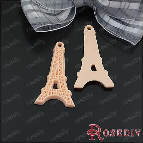 Wholesale 46*25mm Light Orange Flat Tower Resin Paste Beads for Mobile Phone Diy Jewelry Findings Accessories 10 pieces(JM5011)