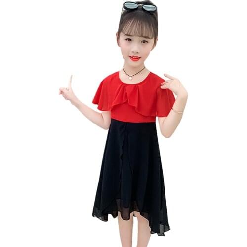 Dresses For Girls Patchwork Party Dress For Kids Girl Casual Style Dress For Kids Summer Clothes For Girls 6 8 10 12 14