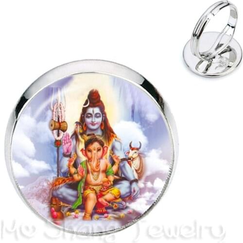 Drop Shipping Ganesha Statue Hindu Ganapati Vinayaka God Rings,Vintage Lord Ganesha Indian Buddhism Adjustable Ring For Women