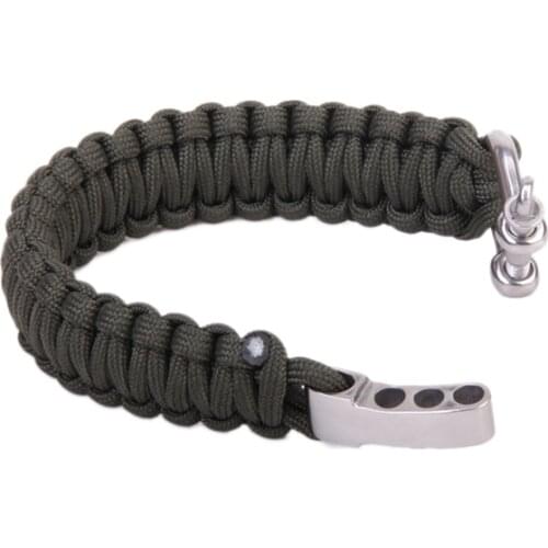 Adjustable Army Green PARACORD Military Survival Bracelet stainless steel Buckle