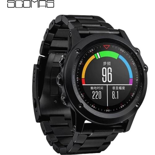 SCOMAS Metal Stainless Steel Bands For Garmin Fenix 3/Fenix 3HR Replacement Smart Watch Band Bracelet For Garmin Fenix 5X Watch
