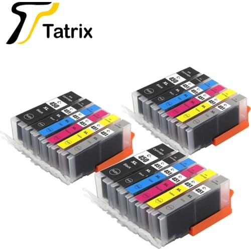 Tatrix 3set 18pcs For Canon PGI450XL CLI451XL PGI450 CLI451 Compatible Ink Cartridge For Canon PIXMA MG6340/MG7140/IP8740