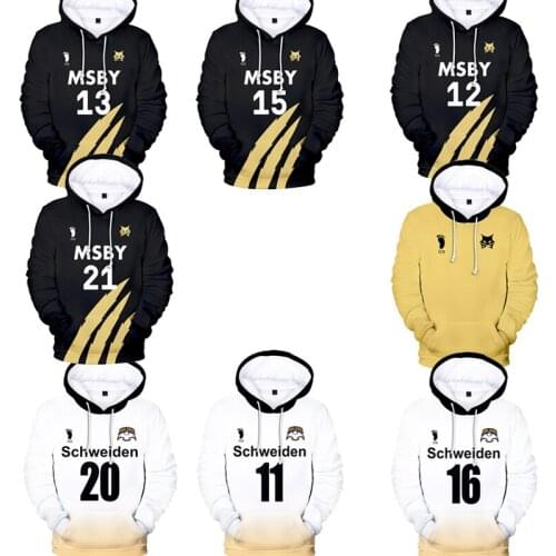 Haikyuu MSBY Black Jackal 3D Print Hoodies Men and Women Cool Streetwear Sweatshirt for Hot Couples Clothes Anime Full