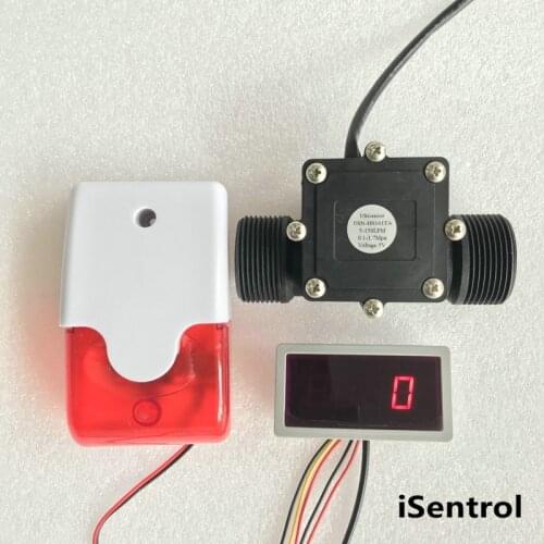 US308MT Flow Rate Meter Alarmer USN-HS141TA 2-120L/min Nylon hall effect water flow sensor CE certificate iSentrol Electronics