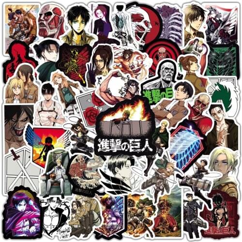 10/30/50pcs Japan Anime Sticker Attack On Titan Stickers aesthetic Laptop Bicycle Guitar Skateboard Waterproof Vinyl Decals