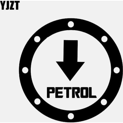 YJZT 12.8CM*12.8CM PETROL Vinyl Decal Car Sticker Fuel Black/Silver C3-0790