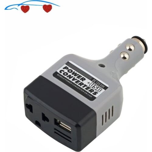 1Pcs DC 12V to AC 220V Auto Car Power Converter Inverter Adapter Charger With USB Charge