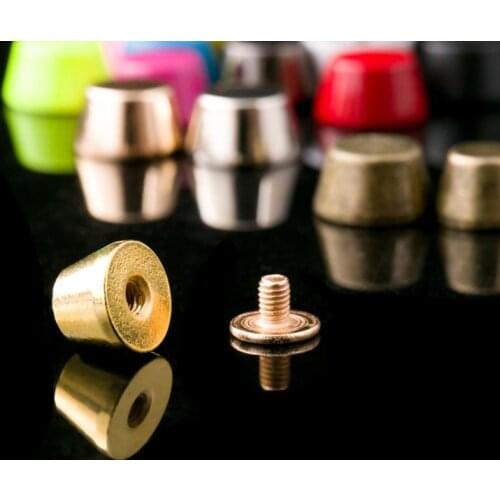 100 Pcs / Set 10MM Zinc Alloy Bucket Flat Head Rivets Colorful DIY Accessories For Leather Bag Luggage Anti Wear Bottom Nail