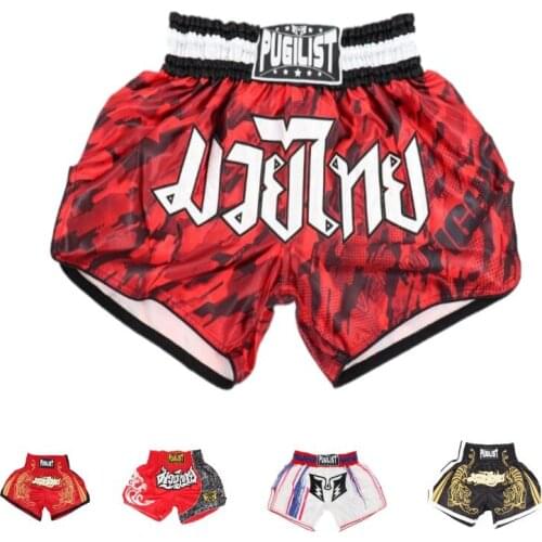 2PCS Freestyle MMa Muay Thai Shorts Kids Boys Kick Boxing Training Fight Grappling Trunks Children Fitness Gym Adult Sportswear