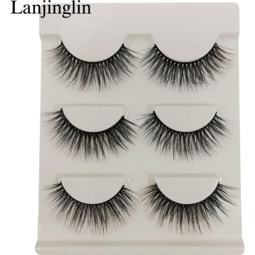 3Pairs False Eyelashes 3D Mink Lashes Thick HandMade Full Strip Lashes Cruelty Free Mink Lashes False Eyelashes Makeup Extension