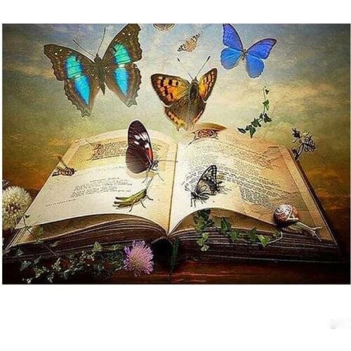 5D Diy Diamond painting The world in the book cross stitch full square round diamond embroidery wedding decoration Butterfly L53
