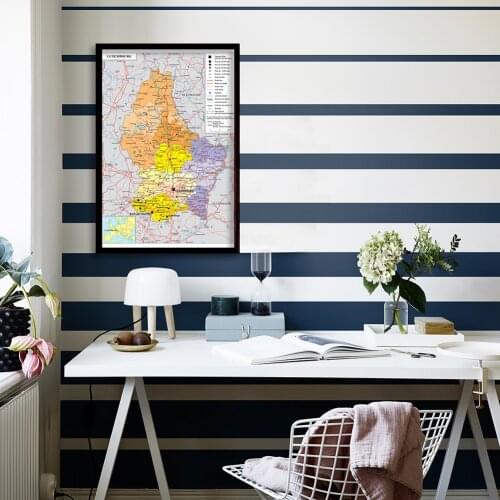 60*90cm The Luxembourg Political and Transportation Map In French Wall Art Poster Canvas Painting Home Decor School Supplies