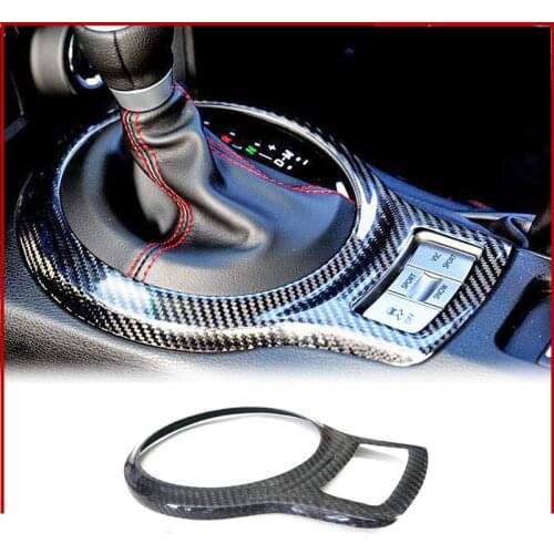 Car Gear Shift Armrest Panel Carbon Fiber Central Control Decal Strips Stickers Air Outlet Leather For BRZ 86 2013-2020 Set