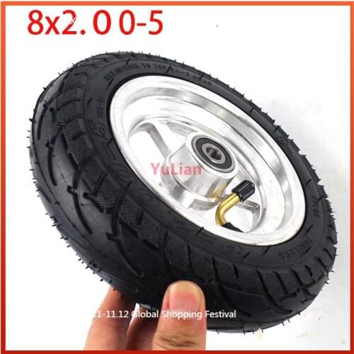 8x2.00-5 DIY tubeless wheel tyre with alloy hub ,bearing inner diameter 12mm for KUGOO S1 S3 Electric Adult Scooter