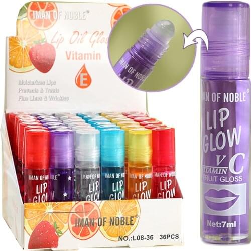 1PC Vitamin C Fruit Gloss Lip Gloss Moisturizer Lip Shiner Clear Lip Oil Glossy Repair Cracked Dry Lips Hydrating Lip Glow Oil