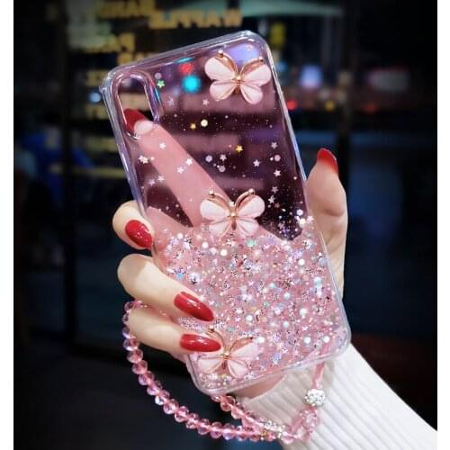 Star Glitter Butterfly Phone Case For Iphone 12 11 Pro Max Se 2020 Xr X Xs Max 7 8 Plus Camera Lens Protection Soft Clear Cover