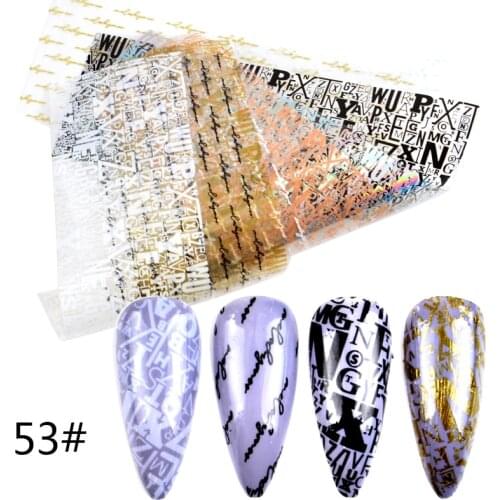 YWK Black Lines Nail Foils Summer Popular Aurora Color Nail Art Transfer Sticker Slide Nail Art Decal Nails Accessories