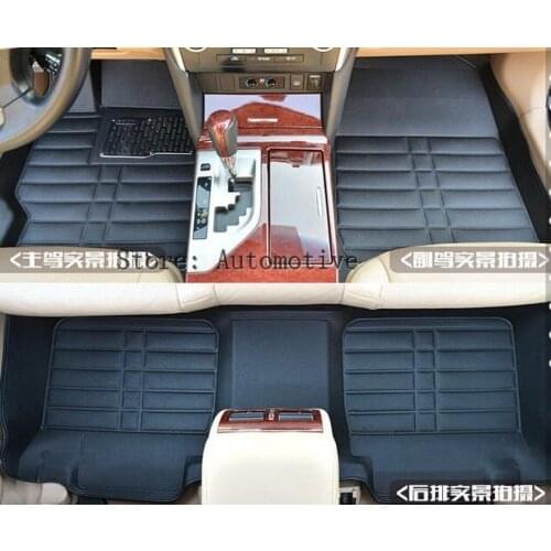 Black color PU Leather Front& Rear Floor mats pad cover carpets waterproof For TOYOTA Camry 2015 not fit North American Model