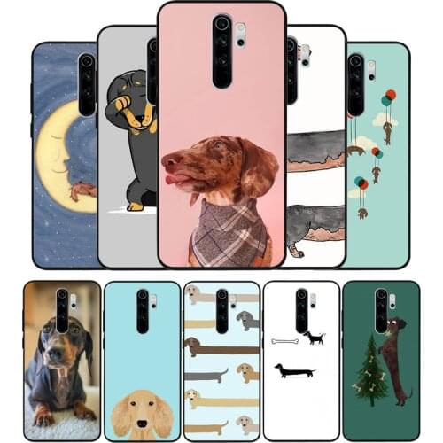 Dachshund Dog black Silicone Phone Case For Redmi note 9 8 7 Pro S 8T 7A Cover