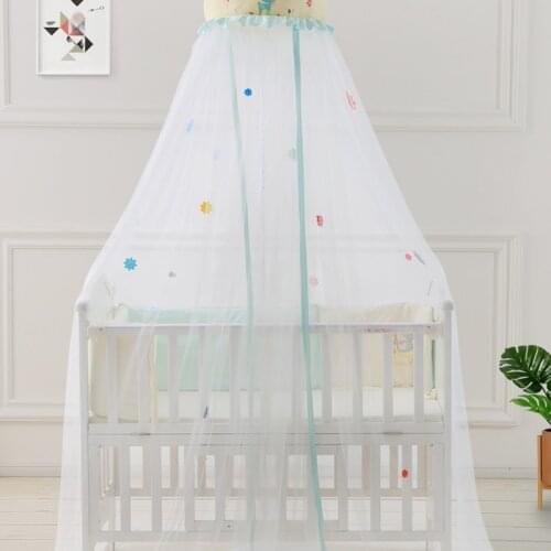 Room decor Baby crib mosquito net kids full gauze cover newborn Bedding Universal adjustable holder white