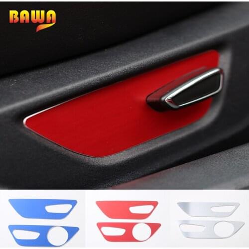 HANGUP 3 Color Aluminum Car Interior Seat Adjustment Decoration Cover Trim Stickers For Ford Mustang 2015 Up Car Styling