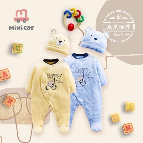 Babys one-piece Romper babys open file thin cotton climbing clothes autumn and winter long sleeve outdoor clothes