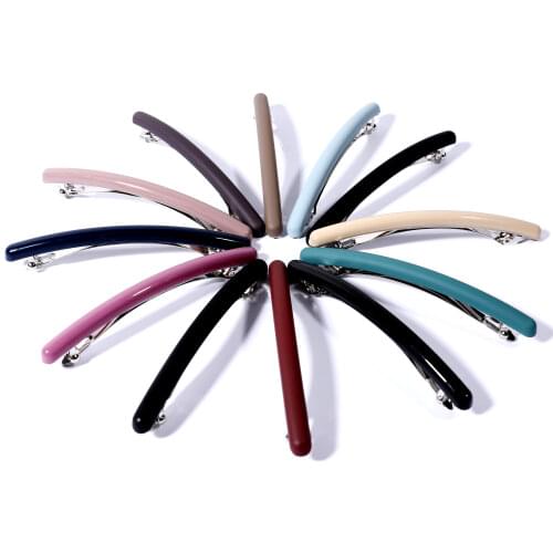 EASYA 2pcs/set Resin Barrettes Hair Clips 2 Size Soild Color Hairpin Hair Accessories For Women Girls Headwear