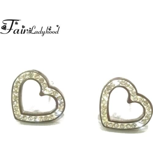FairLadyHood Heart Shape Stainless Steel Stud Earrings 316 Stainless Steel Zicorn Stud Earrings