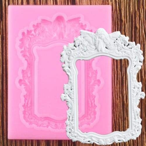 Angel Frame Fondant Mold Cake Border Silicone Molds Cake Decorating Tools Candy Chocolate Gumpaste Moulds