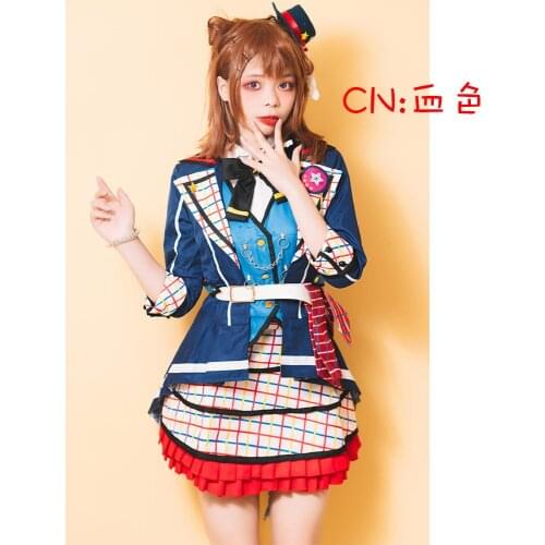 Cosplay Costume Anime Bang Dream! Toyama Kasumi Poppin'Party Dresses Christmas Halloween Free shipping CG478