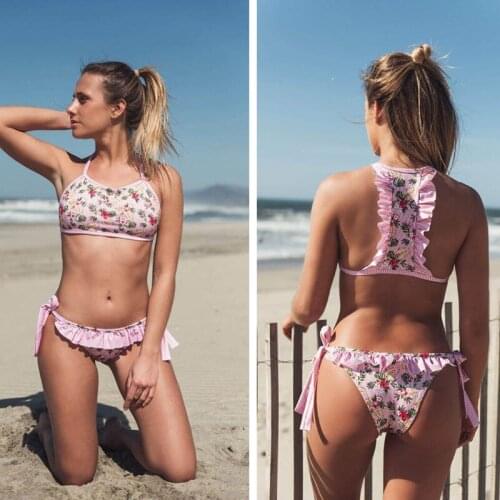 Swimwear bikini women 2019 Swimwear Swimsuit separate Push-up Swimsuit Beach Print Bathing Swimming Suit bodysuit