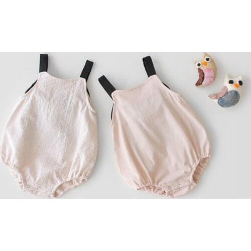 Summer Baby Baby Young Virgins Plaid Bow In Paragraph Sleeveless Garment Of Condole Belt, Climb Clothes Bodysuits Carters