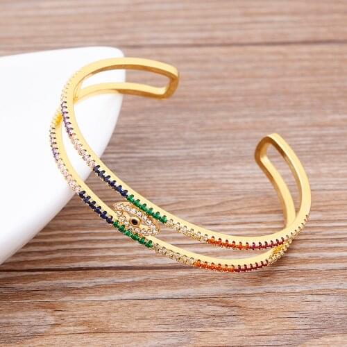 Hot Sale Luxury 8 Styles Copper Zircon Open Cuff Love Bangle For Women Girls Top Quality Adjustable Jewelry Gifts Wholesale