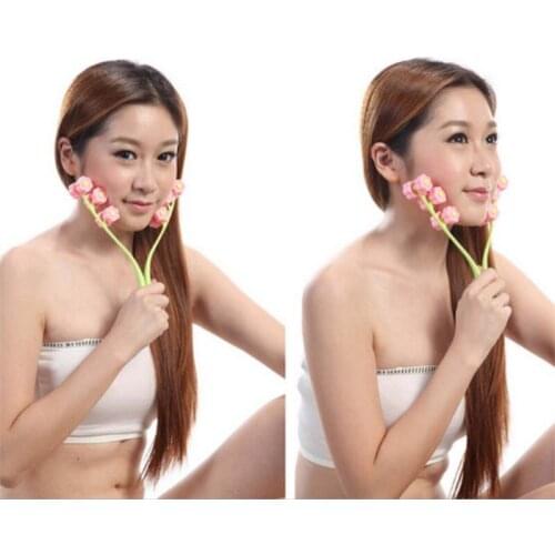 Face Lift Massage Roller Flower Shape Elastic Anti Wrinkle Face-Lift Slimming Shaper Relaxation Beauty Tools 100pcs