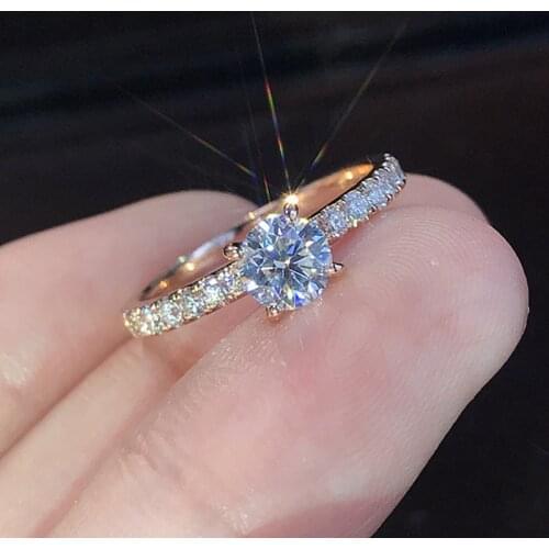 Fashion Classic Four Claw Zircon Wedding Rings for Women Jewelry Classic Engagement Female Crystal Ring Gifts