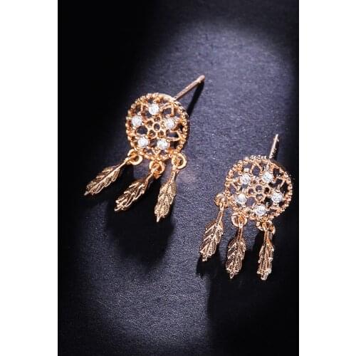 Fashion Vintage Feather Tassel Earrings 2021New Designer Earrings For Women Girl Ear Studs Accessories Jewelry Wholesale