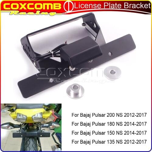 Motorcycle Aluminum Tail Tidy Fender Eliminator License Plate Holder w/LED Light For For Bajaj Pulsar 135/150/180/200 NS 12-17