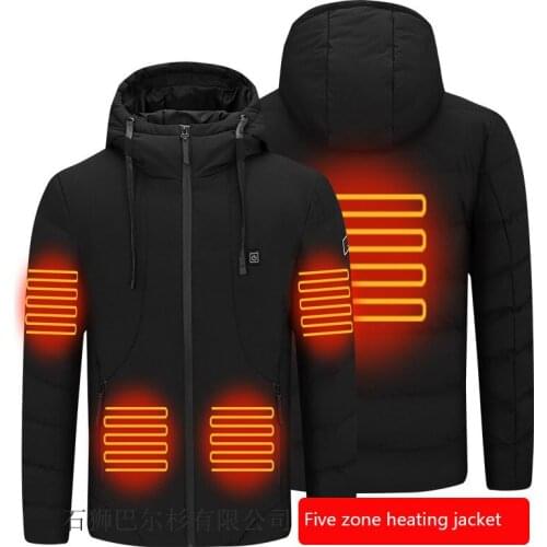 Men Softshell Heating Jackets Hooded Thermal Outdoor Windbreakers USB Rechargeable Camping Hiking Trekking Coats Clothes S-4XL