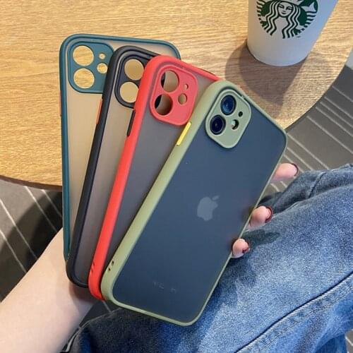 Mint Hybrid Simple Matte Bumper Phone Case For iPhone 11,11promax,11pro Shockproof Soft TPU Silicone Clear Cover