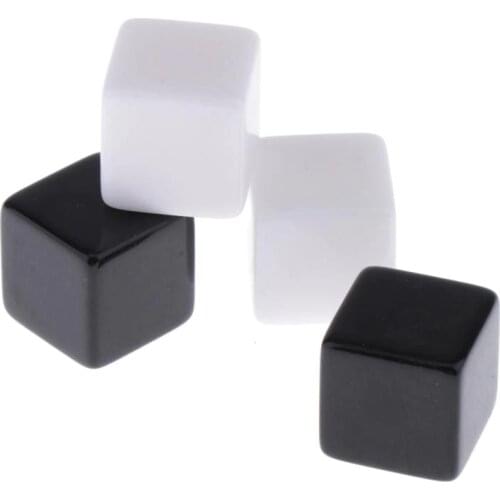 Set/50pcs Blank Dice D6 Black White D&D RPG Boardgame Playing Game Accessory